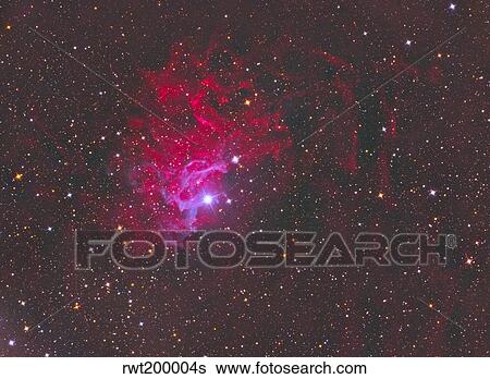 Stock Photograph - IC 405, The Flaming Star Nebula in the constellation Auriga.. Fotosearch