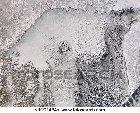 Ice and cloud streets in the Sea of Okhotsk. View Large Photo Image Stock Photograph - Ice and cloud streets in the Sea of Okhotsk.. Fotosearch