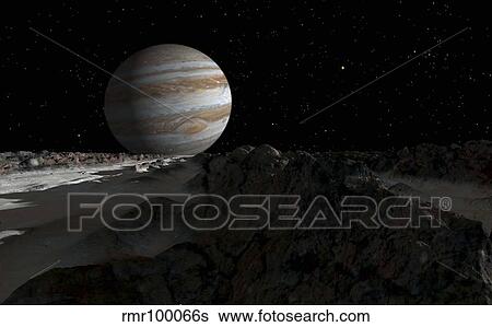 Ice ridges on Jupiter's moon, Europa. View Large Illustration Stock Illustration - Ice ridges on Jupiter's moon, Europa.. Fotosearch