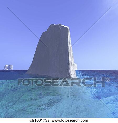 Stock Illustration - Icebergs roam the oceans of the world.. Fotosearch