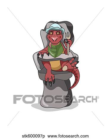 Illustration of a baby Tyrannosaurus Rex sitting in a high chair. View Large Illustration Stock Illustration - Illustration of a baby Tyrannosaurus Rex sitting in a high chair.. Fotosearch
