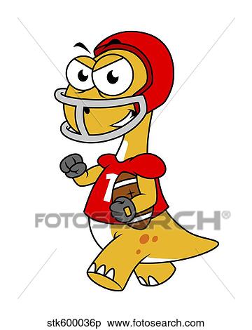 Illustration of a Brontosaurus playing football. View Large Illustration Stock Illustration - Illustration of a Brontosaurus playing football.. Fotosearch