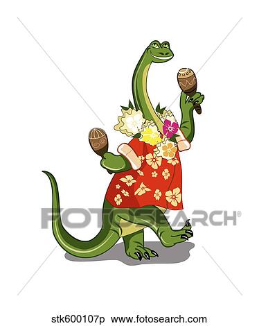 Illustration of a Brontosaurus playing maracas. View Large Illustration Stock Illustration - Illustration of a Brontosaurus playing maracas.. Fotosearch
