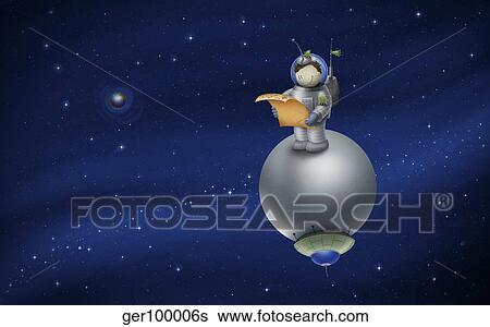 Illustration of a cartoon astronaut in outer space. View Large Illustration Stock Illustration - Illustration of a cartoon astronaut in outer space.. Fotosearch