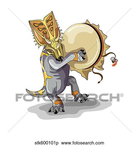 Illustration of a Chasmosaurus dancing a shaman ritual with tambourine. View Large Illustration Stock Illustration - Illustration of a Chasmosaurus dancing a shaman ritual with tambourine.. Fotosearch
