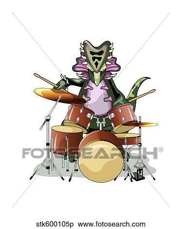 Illustration of a Chasmosaurus playing the drums. View Large Illustration Stock Illustration - Illustration of a Chasmosaurus playing the drums.. Fotosearch