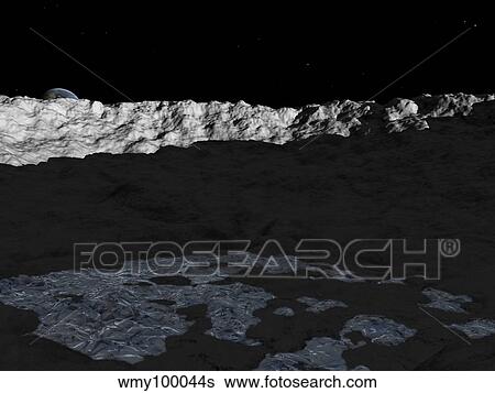Illustration of a deep crater on the surface of the moon. View Large Illustration Stock Illustration - Illustration of a deep crater on the surface of the moon.. Fotosearch