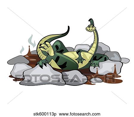 Stock Illustration - Illustration of a Hadrosaurus relaxing in a jacuzzi.. Fotosearch