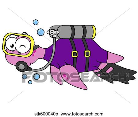 Illustration of a Loch Ness Monster scuba diver. View Large Illustration Stock Illustration - Illustration of a Loch Ness Monster scuba diver.. Fotosearch