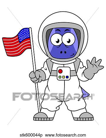 Illustration of a Parasaurolophus astronaut holding American Flag. View Large Illustration Stock Illustration - Illustration of a Parasaurolophus astronaut holding American Flag.. Fotosearch