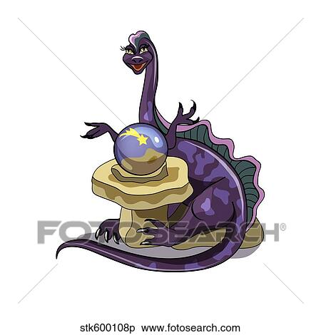 Stock Illustration - Illustration of a Plateosaurus fortune teller.. Fotosearch