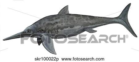Stock Illustration - Illustration of a prehistoric Platypterygius kiprijanoffi.. Fotosearch
