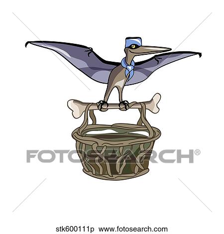 Illustration of a Pteranodon carrying a basket, representing dino airlines. View Large Illustration Stock Illustration - Illustration of a Pteranodon carrying a basket, representing dino airlines.. Fotosearch