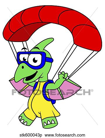 Illustration of a pterodactyl parachuting. View Large Illustration Stock Illustration - Illustration of a pterodactyl parachuting.. Fotosearch