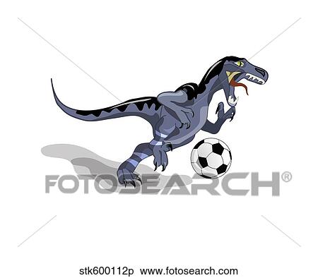 Illustration of a Raptor dinosaur playing soccer. View Large Illustration Stock Illustration - Illustration of a Raptor dinosaur playing soccer.. Fotosearch