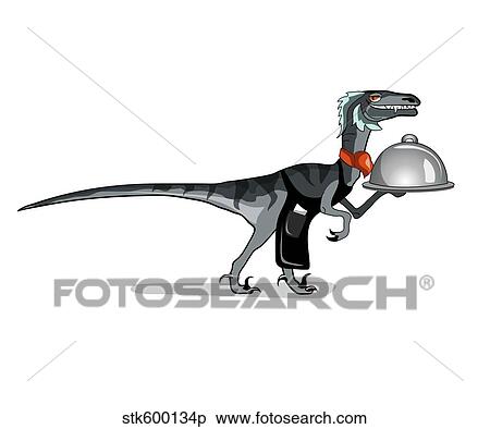 Illustration of a raptor food waiter. View Large Illustration Stock Illustration - Illustration of a raptor food waiter.. Fotosearch
