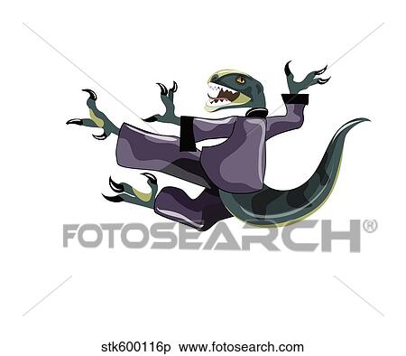 Illustration of a Raptor performing karate. View Large Illustration Stock Illustration - Illustration of a Raptor performing karate.. Fotosearch