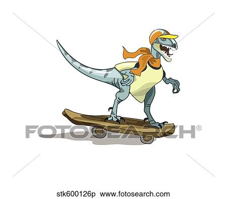 Illustration of a raptor skateboarding. View Large Illustration Stock Illustration - Illustration of a raptor skateboarding.. Fotosearch
