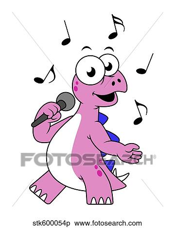 Stock Illustration - Illustration of a singing Stegosaurus.. Fotosearch