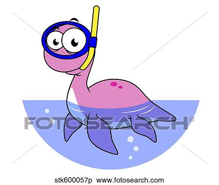 Illustration of a snorkeling Loch Ness Monster. View Large Illustration Stock Illustration - Illustration of a snorkeling Loch Ness Monster.. Fotosearch