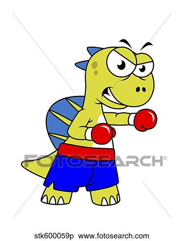 Stock Illustration - Illustration of a Spinosaurus boxing.. Fotosearch
