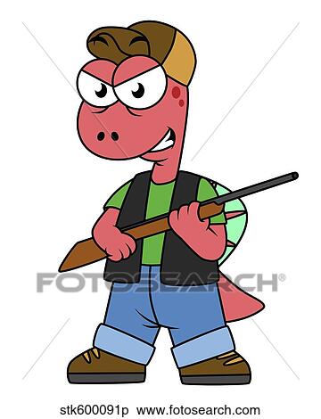 Illustration of a Spinosaurus hunter with gun. View Large Illustration Stock Illustration - Illustration of a Spinosaurus hunter with gun.. Fotosearch
