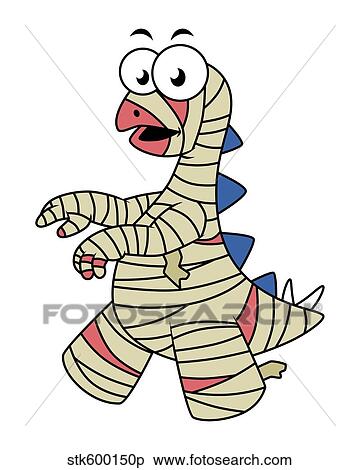 Stock Illustration - Illustration of a Stegosaurus dressed up as a mummy.. Fotosearch