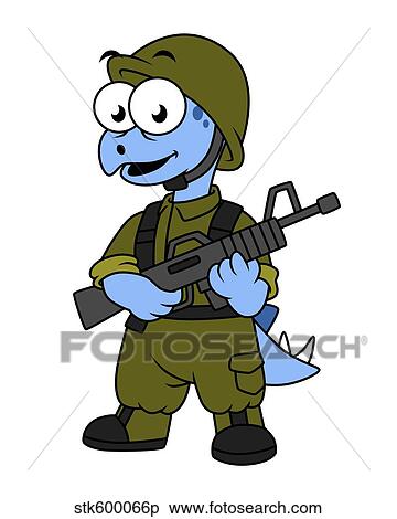 Stock Illustration - Illustration of a Stegosaurus soldier.. Fotosearch