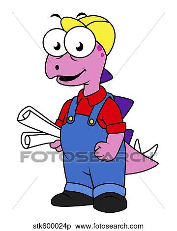Illustration of a Stegosaurus construction worker. View Large Illustration Stock Illustration - Illustration of a Stegosaurus construction worker.. Fotosearch