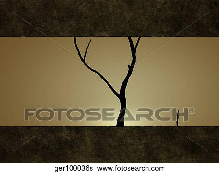 Illustration of a tree against a sunset. View Large Illustration Stock Illustration - Illustration of a tree against a sunset.. Fotosearch