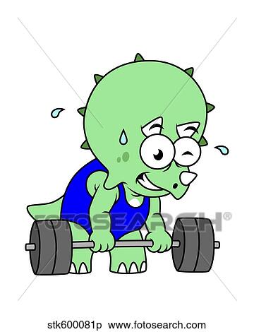 Illustration of a Triceratops lifting weights. View Large Illustration Stock Illustration - Illustration of a Triceratops lifting weights.. Fotosearch