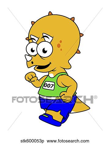 Illustration of a Triceratops runner. View Large Illustration Stock Illustration - Illustration of a Triceratops runner.. Fotosearch