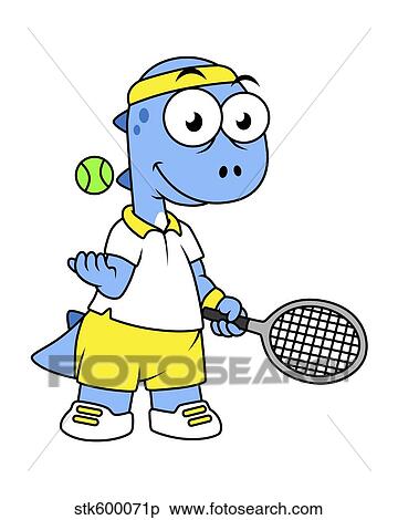 Stock Illustration - Illustration of a Tyrannosaurus Rex tennis player.. Fotosearch