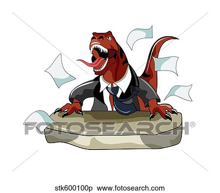 Illustration of a Tyrannosaurus Rex boss sitting at a desk. View Large Illustration Stock Illustration - Illustration of a Tyrannosaurus Rex boss sitting at a desk.. Fotosearch