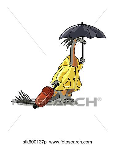 Illustration of an Amargasaurus holding umbrella and suitcase. View Large Illustration Stock Illustration - Illustration of an Amargasaurus holding umbrella and suitcase.. Fotosearch