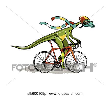 Illustration of an Anabisetia dinosaur riding a bicycle. View Large Illustration Stock Illustration - Illustration of an Anabisetia dinosaur riding a bicycle.. Fotosearch
