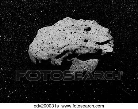 Illustration of an asteroid in outer space. View Large Illustration Stock Illustration - Illustration of an asteroid in outer space.. Fotosearch