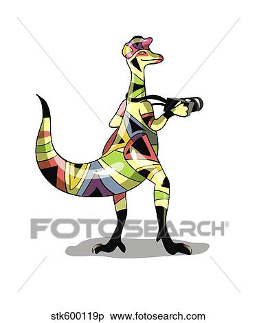 Stock Illustration - Illustration of an Iguanodon photographer.. Fotosearch