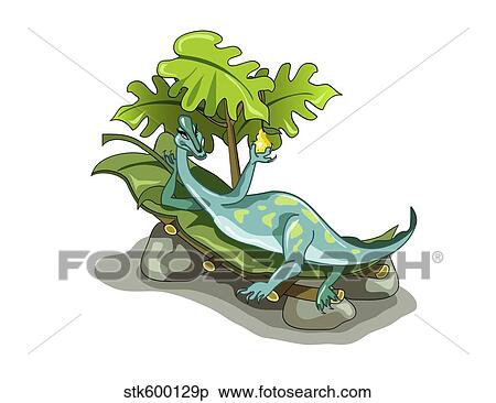 Illustration of an Iguanodon sunbathing. View Large Illustration Stock Illustration - Illustration of an Iguanodon sunbathing.. Fotosearch
