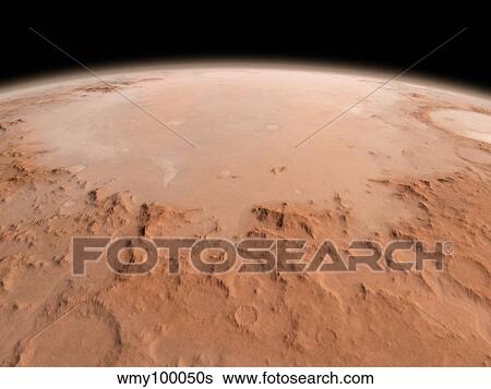 Stock Illustration - Illustration of the Argyre impact basin in the southern highlands of Mars.. Fotosearch
