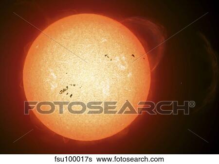 Illustration of the sun with visible dark sunspots on the surface, prominences and some solar wind. View Large Illustration Stock Illustration - Illustration of the sun with visible dark sunspots on the surface, prominences and some solar wind.. Fotosearch