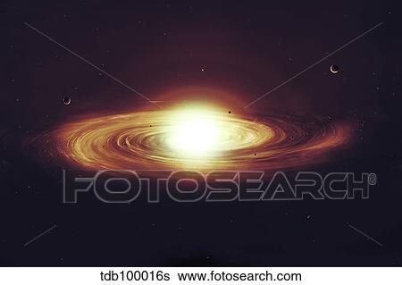 Implosion of a Sun with visible solar system and planets. View Large Illustration Stock Illustration - Implosion of a Sun with visible solar system and planets.. Fotosearch