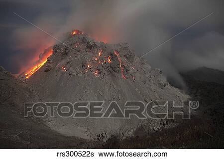 Incandescent rockfall at Rerombola lava dome of Paluweh volcano. View Large Photo Image Stock Photograph - Incandescent rockfall at Rerombola lava dome of Paluweh volcano.. Fotosearch