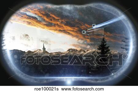 Stock Illustration - Incoming ships being watched through the eyes of a guardsman.. Fotosearch