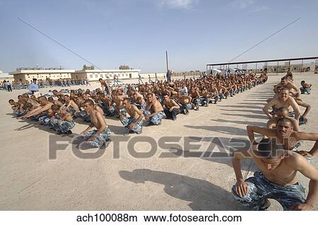 Iraqi police cadets being trained by the British Army and police. View Large Photo Image Picture - Iraqi police cadets being trained by the British Army and police.. Fotosearch