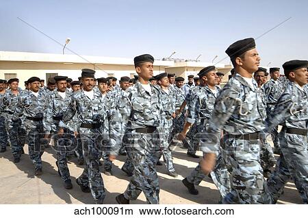 Iraqi police cadets being trained by the British Army and police. View Large Photo Image Picture - Iraqi police cadets being trained by the British Army and police.. Fotosearch
