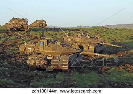 Israel Defense Force Merkava Mark IV main battle tanks. View Large Photo Image Picture - Israel Defense Force Merkava Mark IV main battle tanks.. Fotosearch