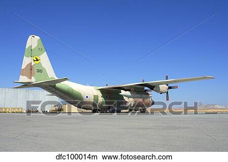 Israeli Air Force C-130 Karnaf on the ramp at Nevatim Air Force Base. View Large Photo Image Picture - Israeli Air Force C-130 Karnaf on the ramp at Nevatim Air Force Base.. Fotosearch