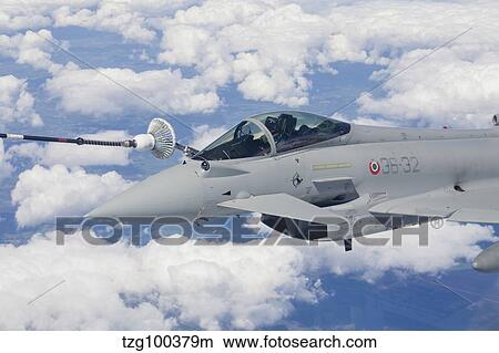 Italian Air Force Eurofighter Typhoon jet refueling. View Large Photo Image Picture - Italian Air Force Eurofighter Typhoon jet refueling.. Fotosearch