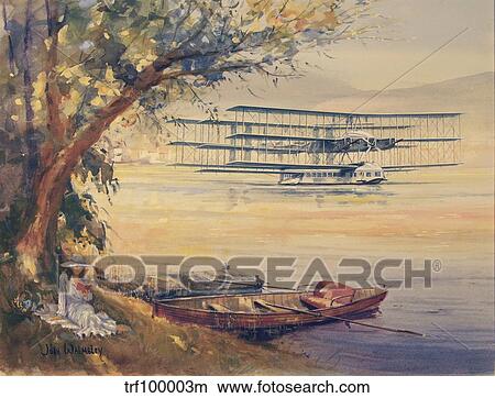 Italian designer Caproni's design for a transatlantic passenger plane. View Large Illustration Stock Illustration - Italian designer Caproni's design for a transatlantic passenger plane.. Fotosearch